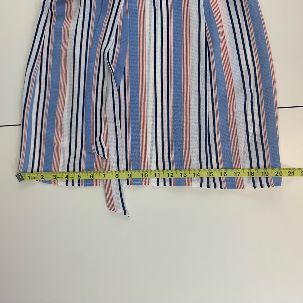 Urban Girl Women’s Belted Cargo Shirt Dress Tunic Mini Tie Waist Stripe Small - Picture 13 of 16